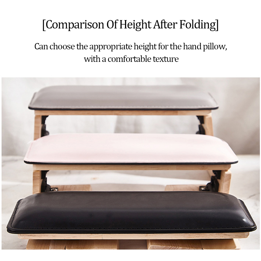 Hand Rests Double Fold Nail Hand Rest For Nails Log and PU Leather Hand Pillow Cushion Holder Stand Nail Table Manicure Arm Rests 230901