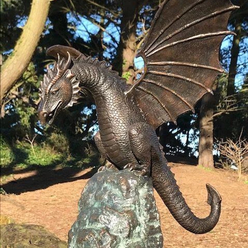 Garden Decorations Precision Casting Fire breathing Dragon Sculpture Waterscape Resin Fountain Home Decoration 230901