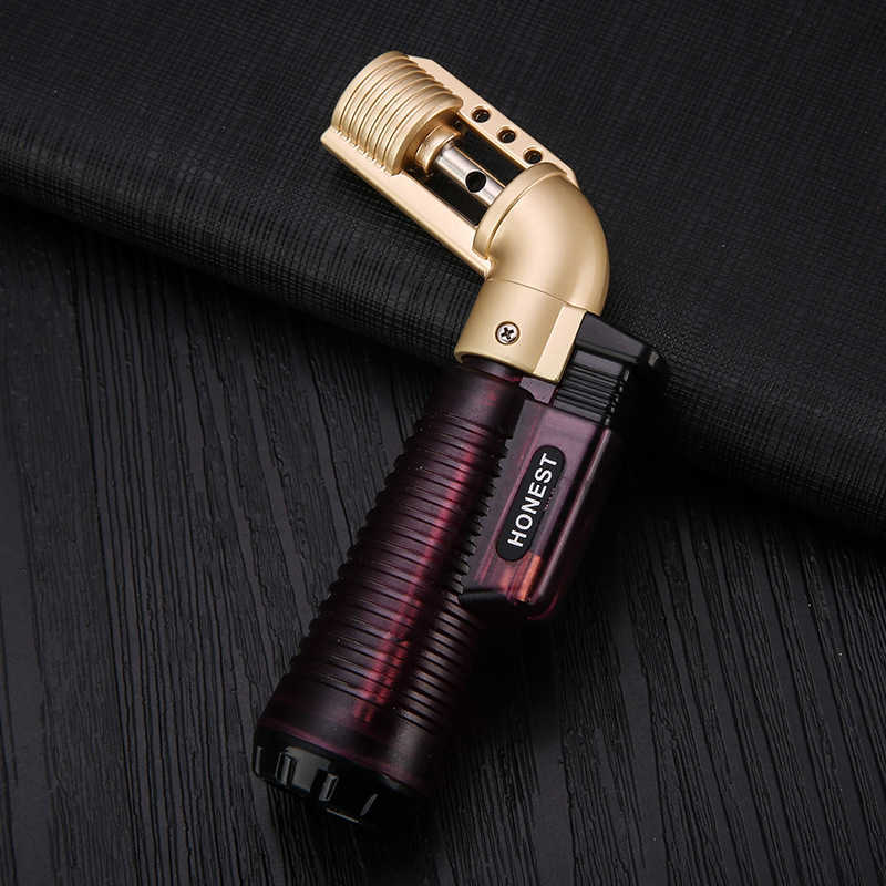 HONEST Visible No Gas Lighters Smoking Accessories Blue Flame Butane Torch Cigarettes Lighter Gadgets For Men 8ORC W260202