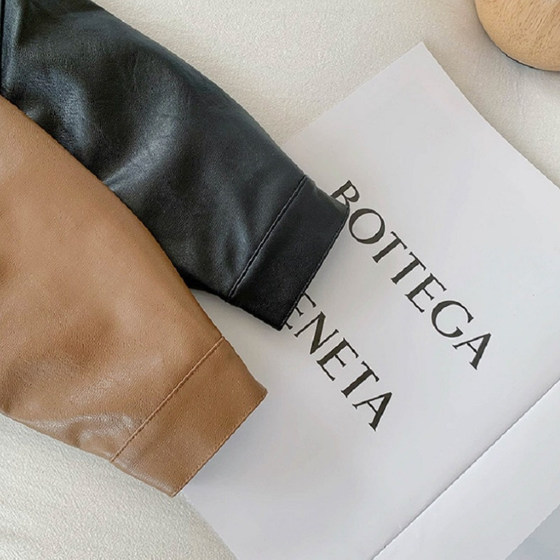 Jackets Fashion Baby Girl Boy PU Leather Jacket Infant Toddler Child Leather Coat Spring Autumn Blazer Outwear Brown Black Clothes 1-7Y 230904