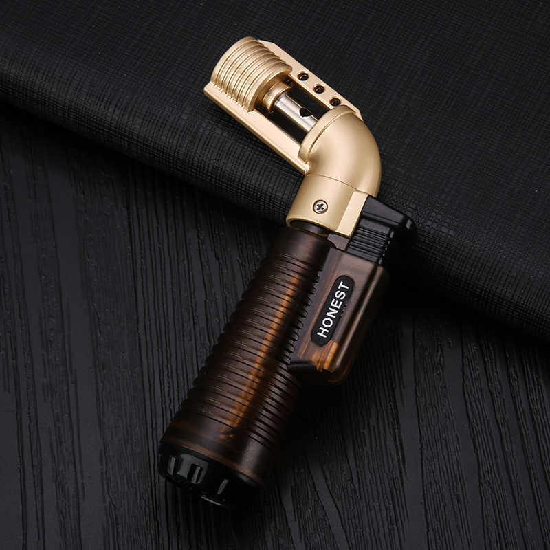 HONEST Visible No Gas Lighters Smoking Accessories Blue Flame Butane Torch Cigarettes Lighter Gadgets For Men 8ORC W260202