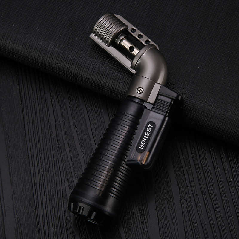HONEST Visible No Gas Lighters Smoking Accessories Blue Flame Butane Torch Cigarettes Lighter Gadgets For Men 8ORC W260202