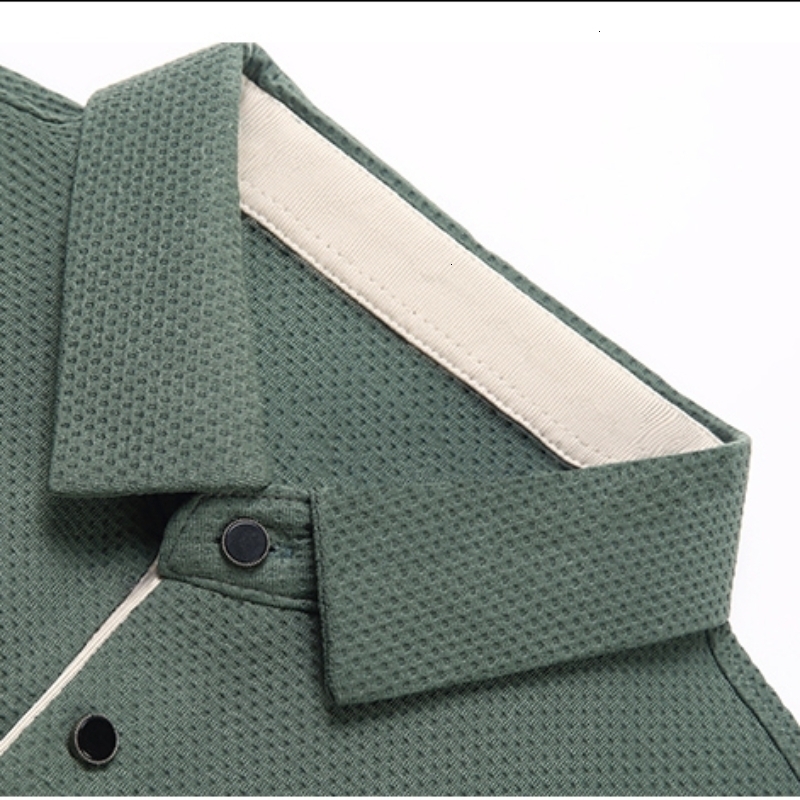 Men's Polos High end Spring and Autumn Polo Shirt Long Sleeve Loose Solid Color Fashion Business Casual 230901