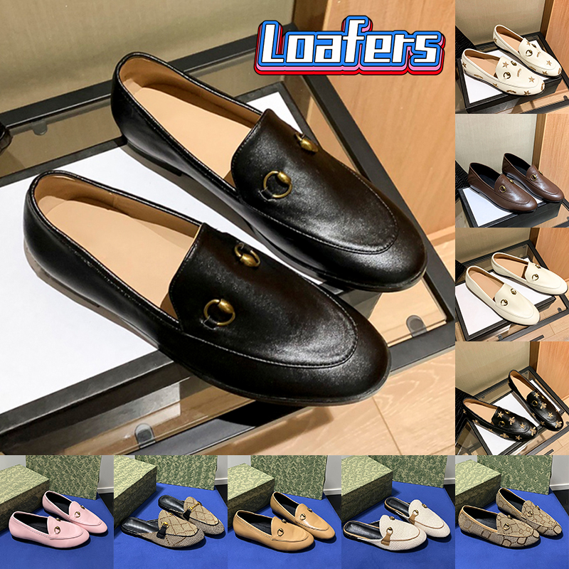 Designer Loafers Women Casual Shoes Horsebit Loafer Slides Mules men womens Platform Sneakers Leather Canvas Moccasins Flat Mule slippers stars bees Dress shoe