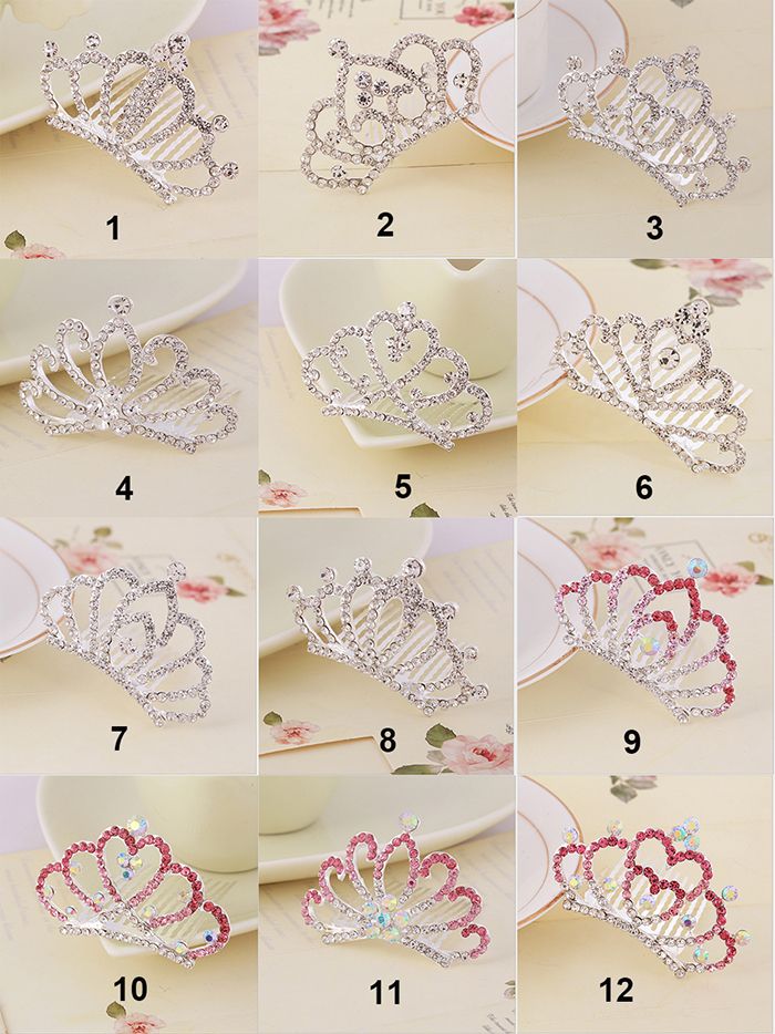 Crown Princess Tiara Comb Flower Girls Crystal Rhinestone Crown Comb head wear Hair Accessories girls birthday gift will and sandy ZZ