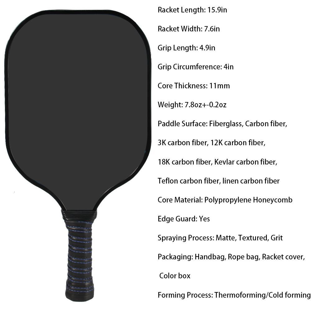 Squash Racquets Pickleball Paddle Personalized Carbon/Glass Fiber Thermoforming/Cold Forming Pickle Ball Racket 230904