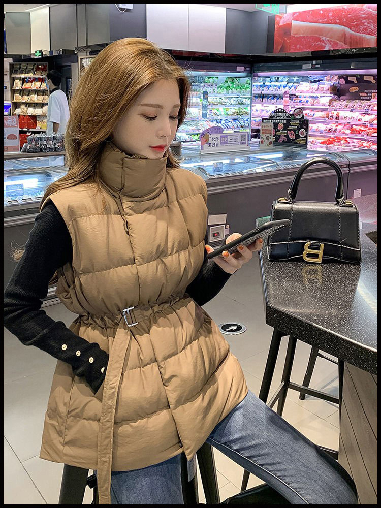 Women s Vests Jaket rompi tanpa lengan wanita Parka elegan kasual tebal hangat Korea Harajuku pakaian luar 230904