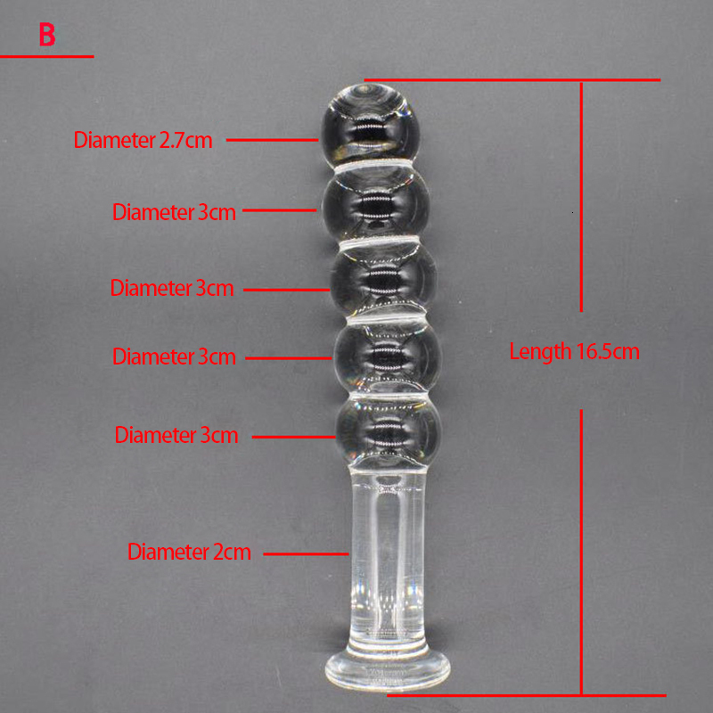 Anal Toys Glass 8 Beads Butt Plug Big Ball Large Crystal Dildo Penis Artificial Dick Gay Masturbate Adult Sex Toy For Women men 230901