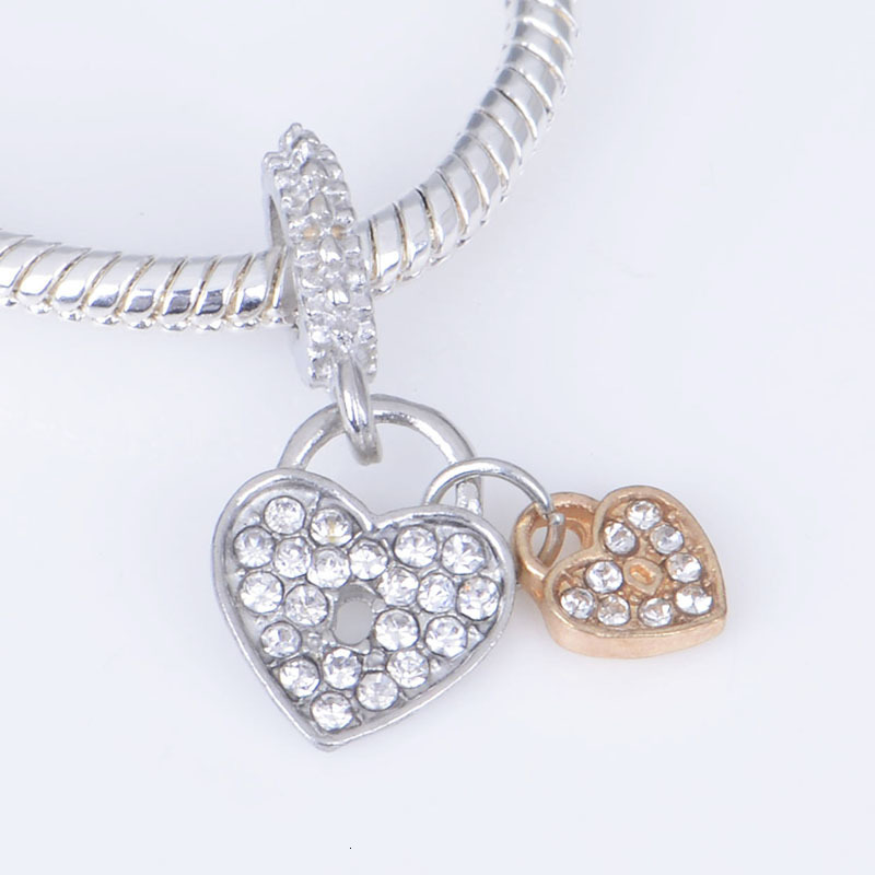 Charms Gelang jimat asli Fit perhiasan cinta hati DIY hadiah manik berlapis 925 230904