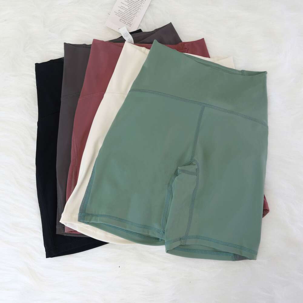 Women Yoga Sports Shorts High Elastic Align Women's Slim Fit Summer Biker shorts High Waist Pants Double Face Brushed Tight Fitness Running Short