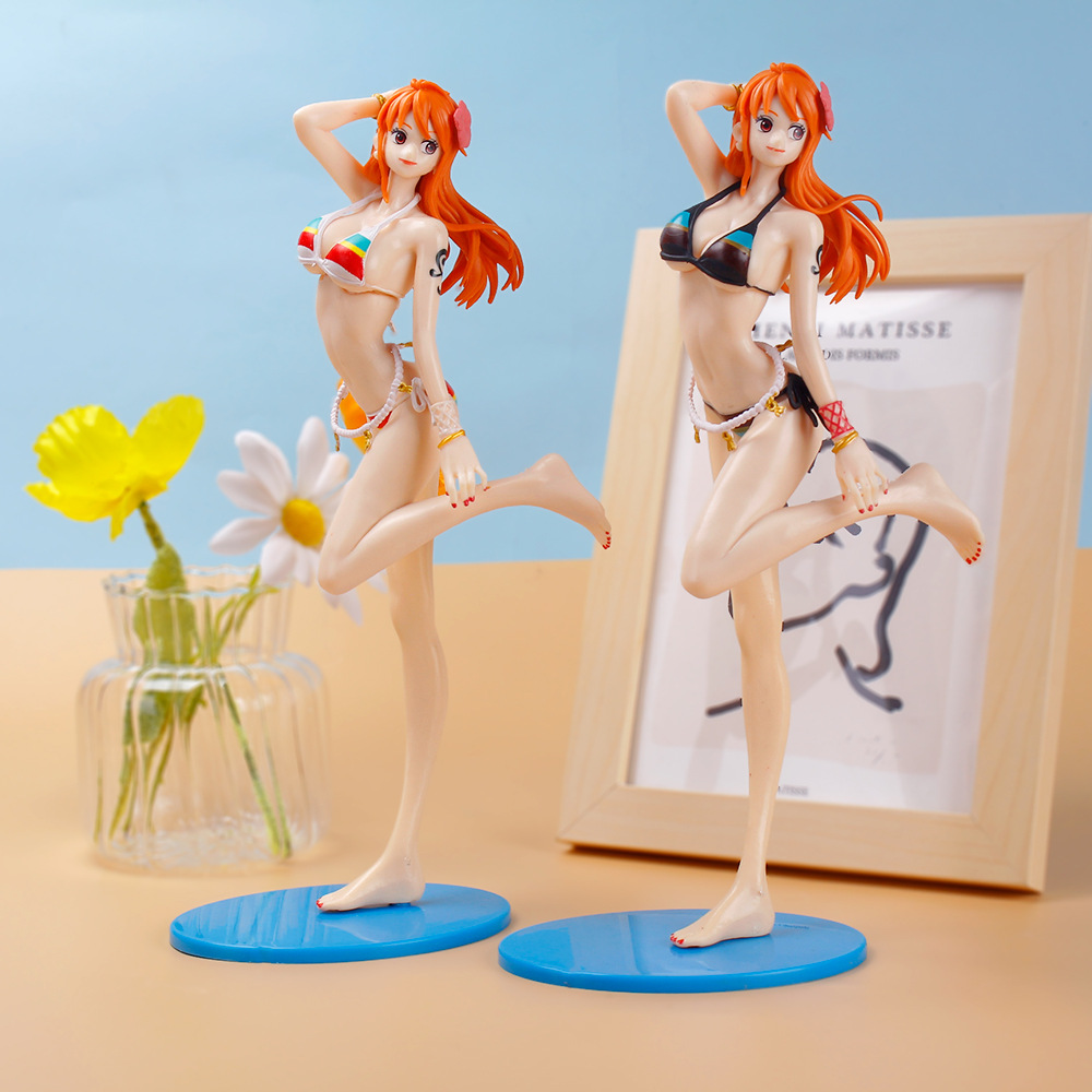 Finger Toys 24cm Anime One Piece Japan Game Statue Nami Sexy Swimsuit Girl PVC Action Figure Cute Model Toy Adult Collectible Doll Gifts