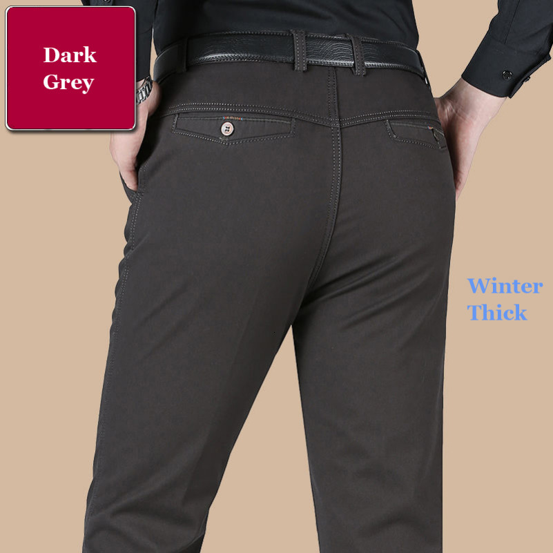 Mens Pants Casual Fashion Winter and Autumn Dress Solid Color Soft Thickened Black Gray CH Men Clothing 230904