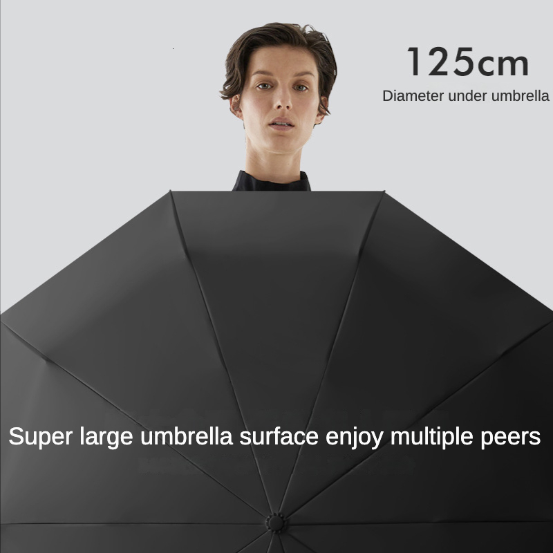 Umbrellas Reinforce Ring Clasp Fully Automatic Umbrella Men Women 10 Double Bone Large Folding Windproof Strong Waterproof Sturdy 230905