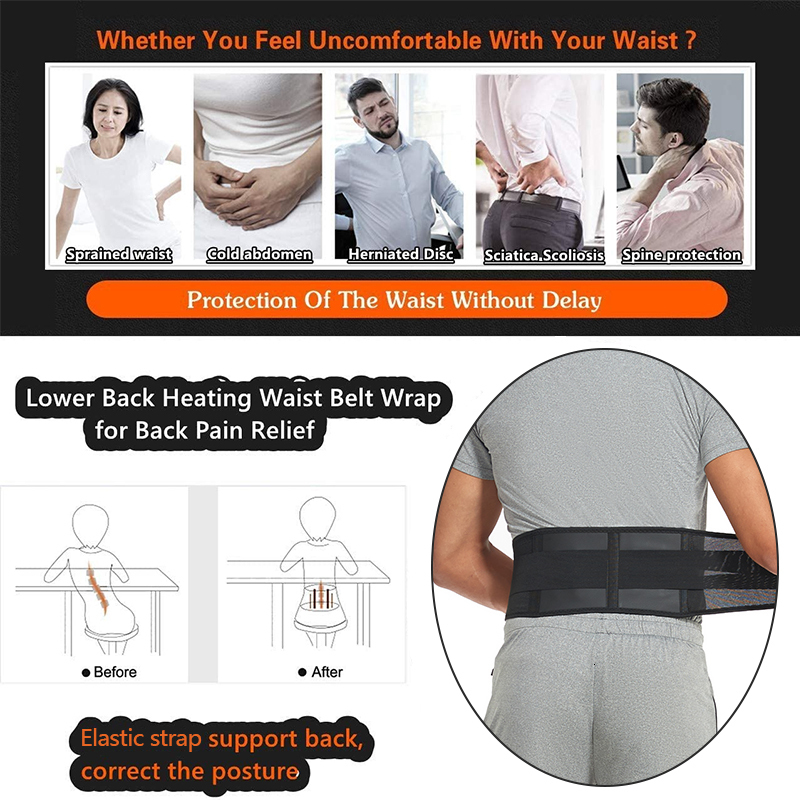 Slimming Belt Adjustable Self-Heating Magnetic Therapy Waist Belt Lumbar Support Back Waist Brace Faja Lumbar Men Women Waist Pain Relief 230904