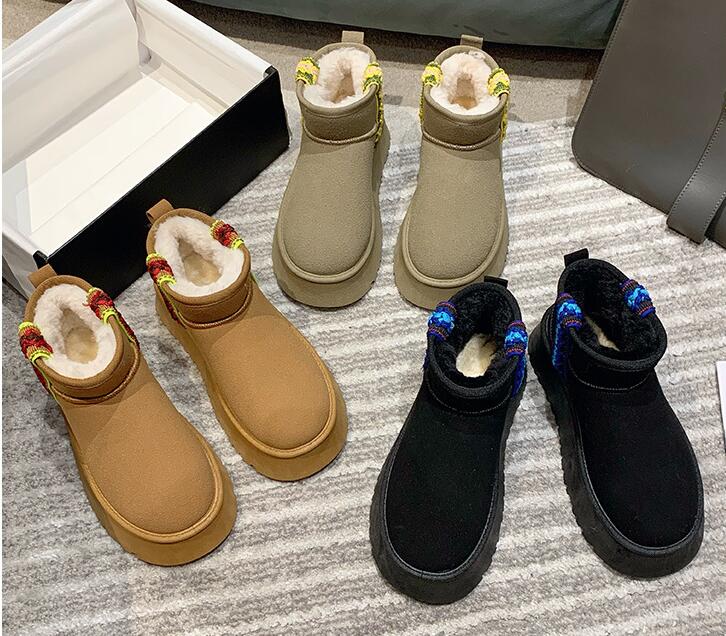 Tazz Slippers For Women Tasman Fur Slides Australia Classic Ultra Mini Platform Boot Slip-on Suede Wool Boot Blend Winter Sheep Skin Booties Designer Boots