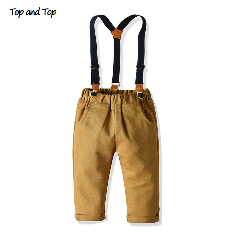 Clothing Sets Top and Top Boys Clothing Sets Springs Autumn Kids Boys Long Sleeve Plaid Bowtie TopsSuspender Pants Casual Clothes Outfit 230904