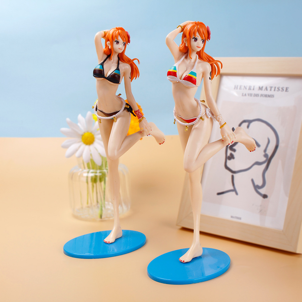 Finger Toys 24cm Anime One Piece Japan Game Statue Nami Sexy Swimsuit Girl PVC Action Figure Cute Model Toy Adult Collectible Doll Gifts