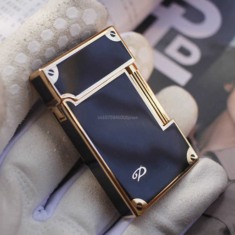 Genuine Steel Tone Loud Lighter No Gas Inflatable Open Flame Metal Side Sliding Cigarette for Boyfriend Husband Gift Box DBOO W260202