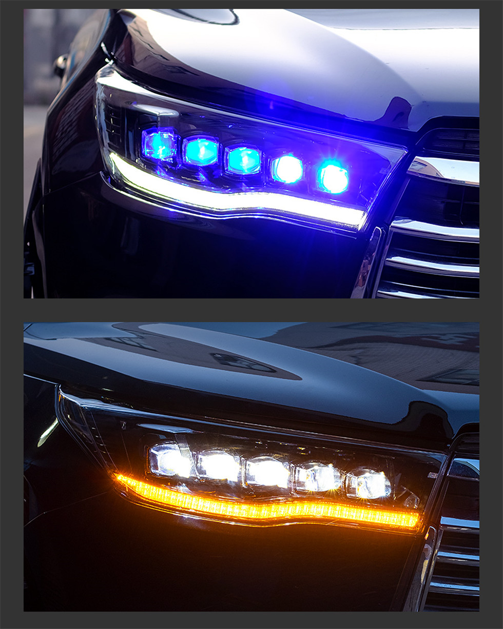 Car Headlights Accessory For New Kluger 20 15-20 18 Highlander Headlight LED Driving Lights High Beam Signal Lights