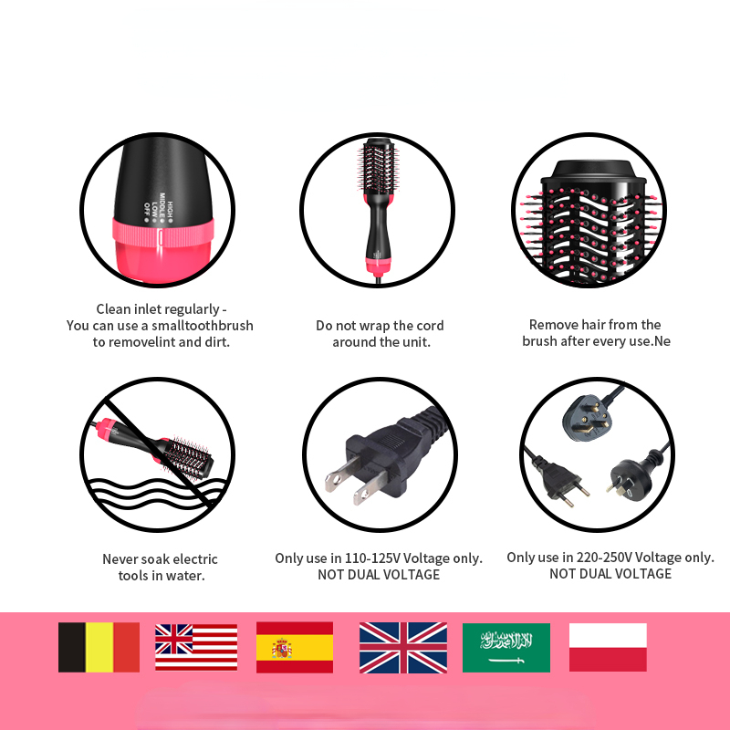 Hair Dryers Air Brush 3 IN 1 OneStep Dryer And Volumizer Styler and Blow Professional 1000W 230904