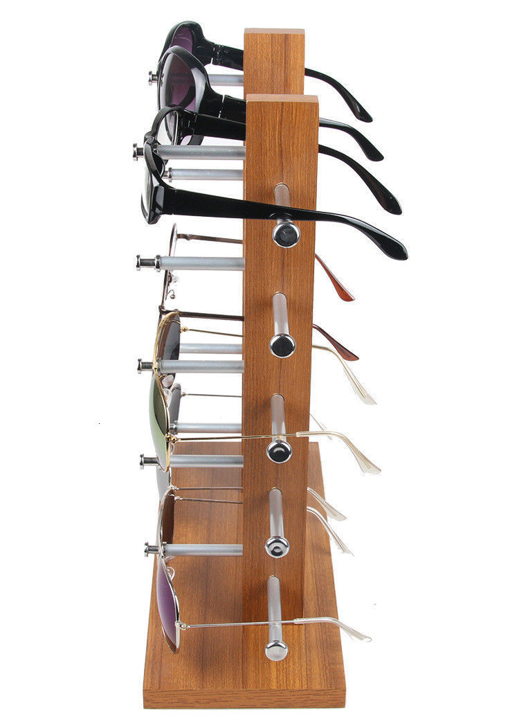 Jewelry Boxes Dua Baris Kayu Kaca Mata Rak Display Acara Kasus Rak Kacamata Penyimpanan Organizer Acara Berdiri 230904