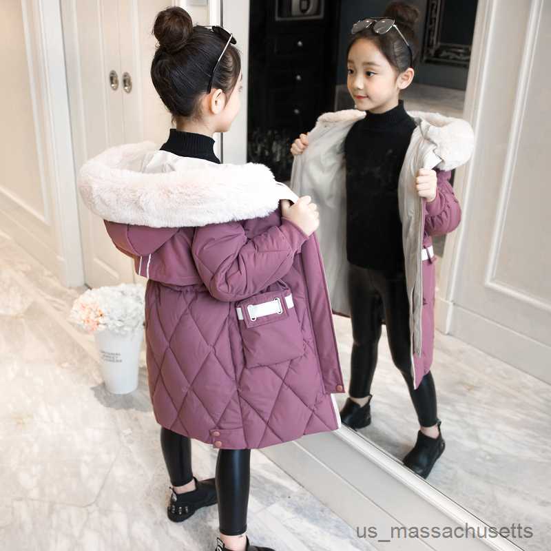 Down Coat 2023 New brand fashion Girl clothes Winter Jacket Warm Coat Thick Children's Winter Clothing Kids Big Hooded Outerwear R230905
