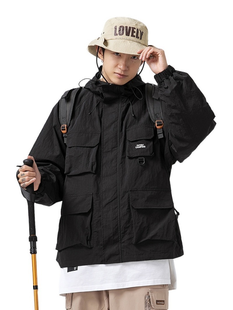 Men s Jackets Jaket saku perkakas isi daya untuk pria jaket tahan air angin luar ruangan musim gugur dan dingin baru 230904