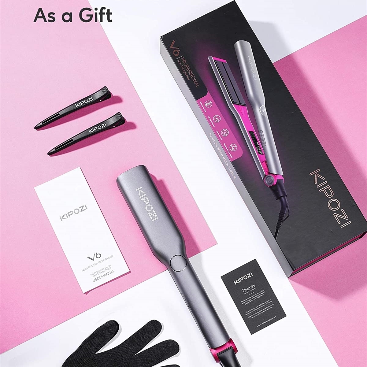 Hair Straighteners KIPOZI V6 pelurus rambut Ion negatif alat menata profesional canggih 60 menit desain kunci pengaman mati otomatis 230904