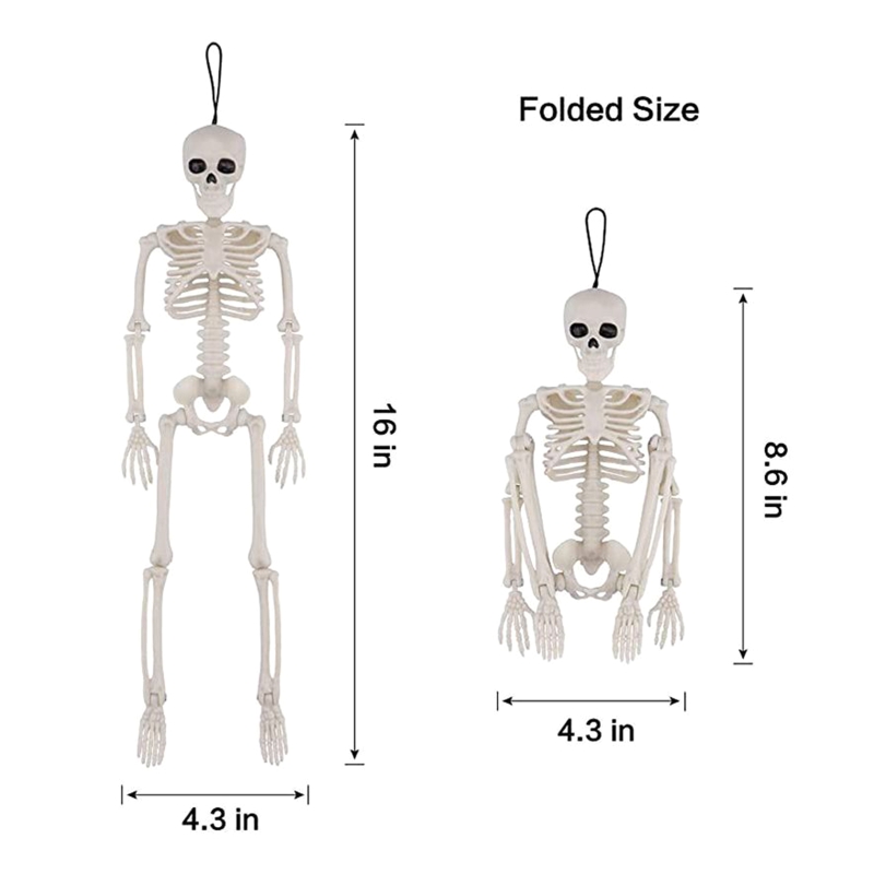 Finger Toys 40cm Novelty Action Figure Skulls Kids Adults Prank Toys Horror Moveable Joint Skeleton Halloween Party Scary Hanging Decoration