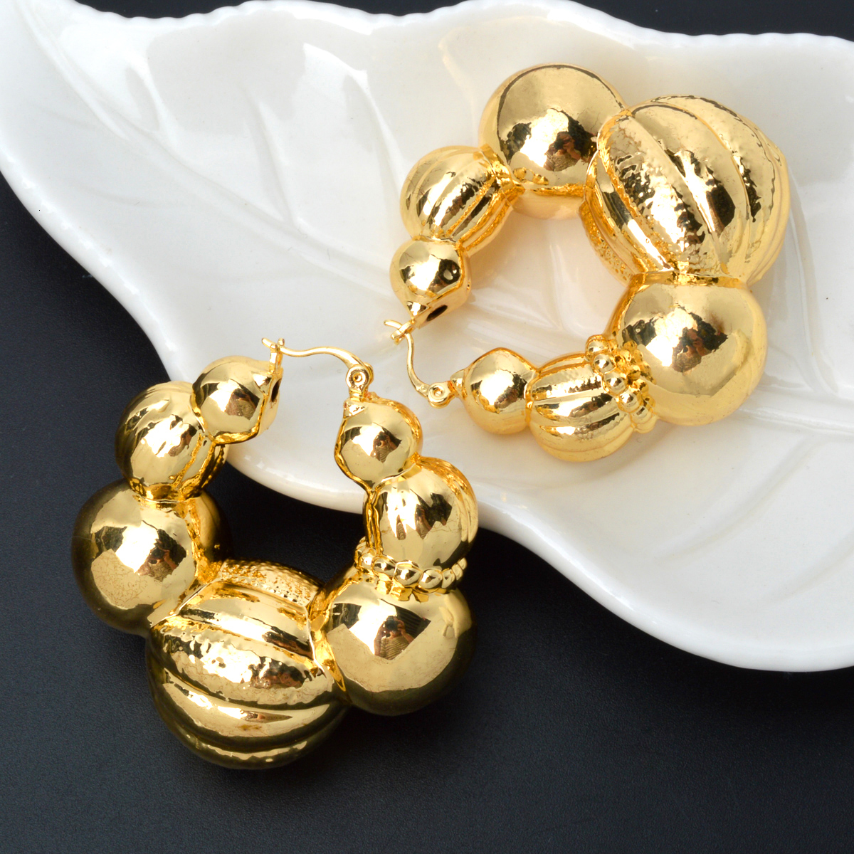 Stud Anting-anting Hoop warna emas 18K Afrika Nigeria anting-anting Drop tembaga Italia untuk wanita Aksesori perhiasan gadis pesta mode besar 230904