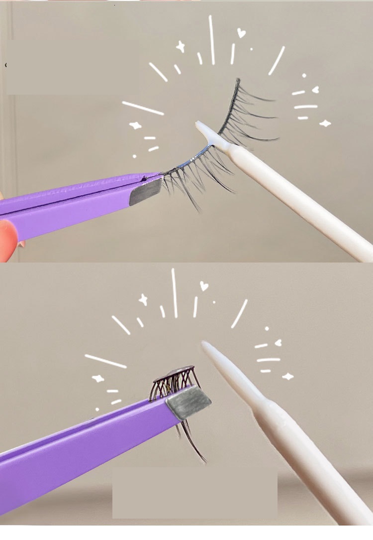 Makeup tool kits False eyelash glue tweezers set lashes clip eyelash glue tool Daily throwing lasting