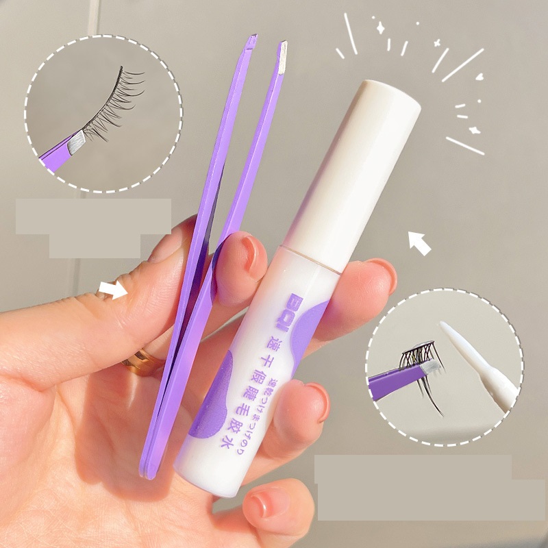 Makeup tool kits False eyelash glue tweezers set lashes clip eyelash glue tool Daily throwing lasting