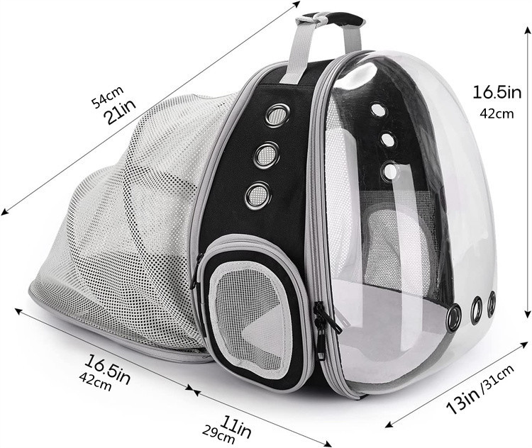yuexuan front expandable cat dog backpack carrier fit up to 20 lbs space capsule bubble window pet carrier backpack for large fat cat and small puppy