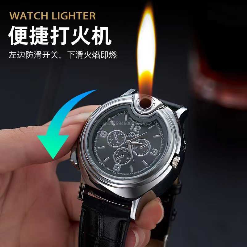 Unusual Watch Metal Open Flame Lighter Creative Men's Sports No Gas Accessories Inflatable Adjustable Ladies Encendor K8LZ W260202