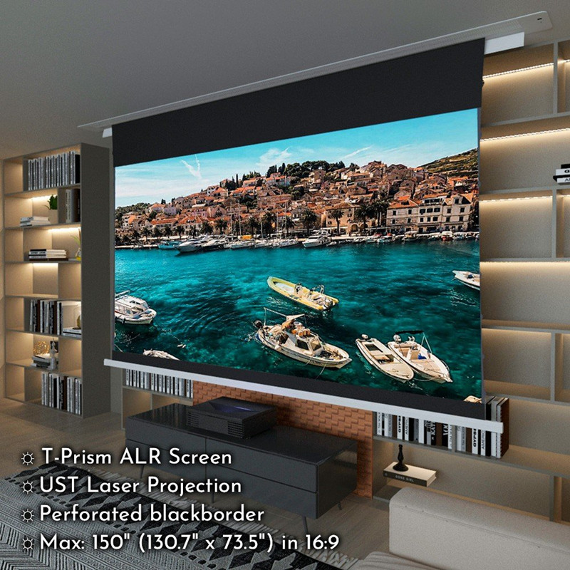 100" ~ 120" 16:9 Ceiling-Recessed Electric ALR Screen for Ultra Short Throw Projectors