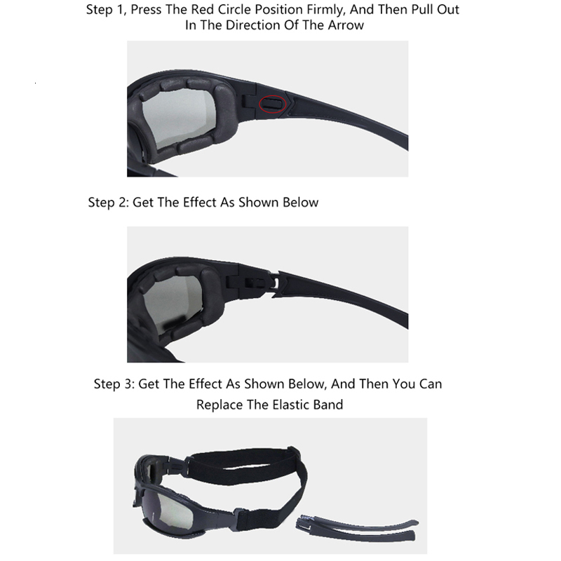 Tactical Sunglasses 4 Lens Tactical Goggles Outdoor Polarized Climbing Cycling Fishing Sports Glasses Windproof Dustproof Safety Protective Eyewear 23