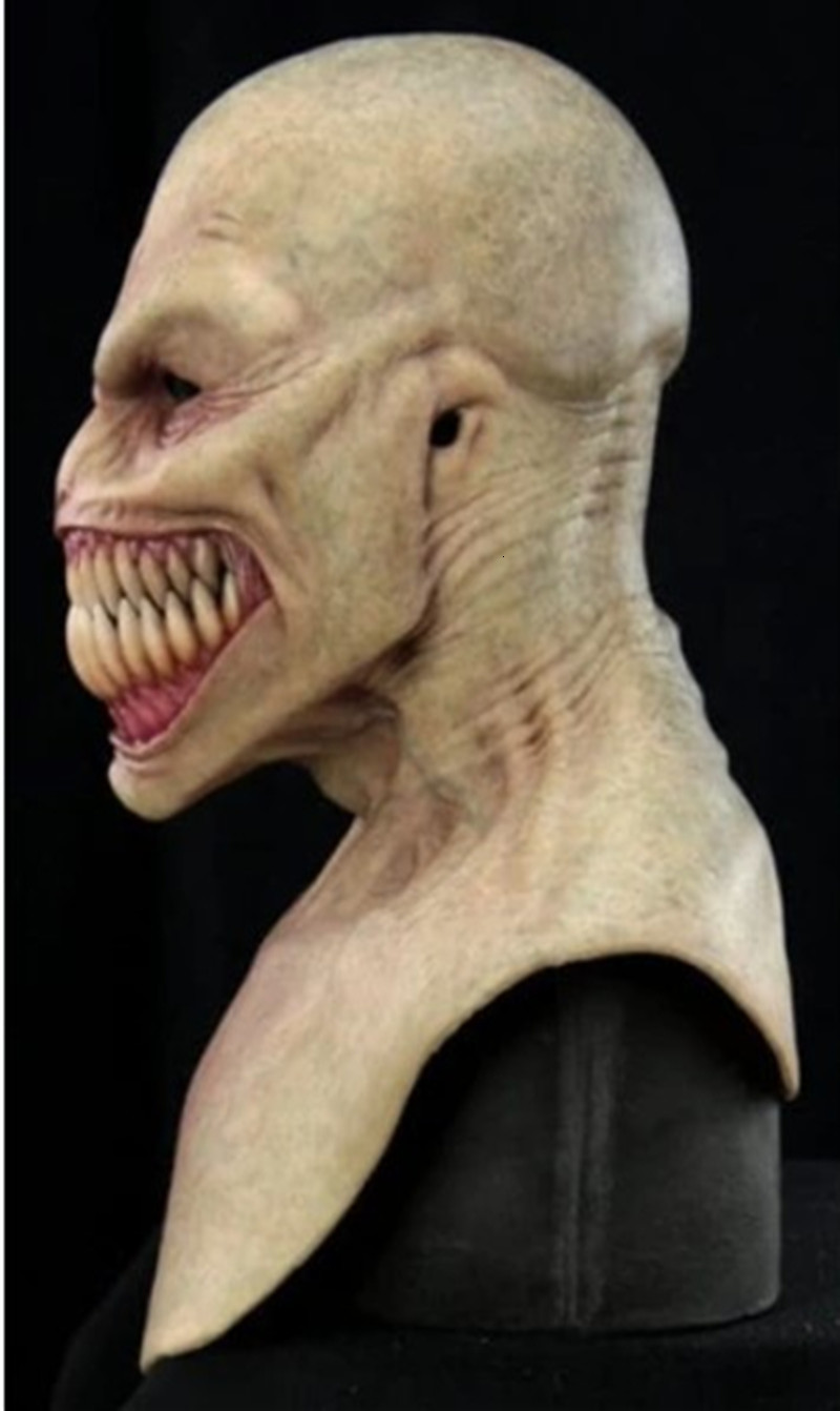 Horror Sharp Teeth Masks Big Mouth Teeth Chompers Cosplay Creepy Monster Latex Mask Halloween Monster Masque Scary Costume Props
