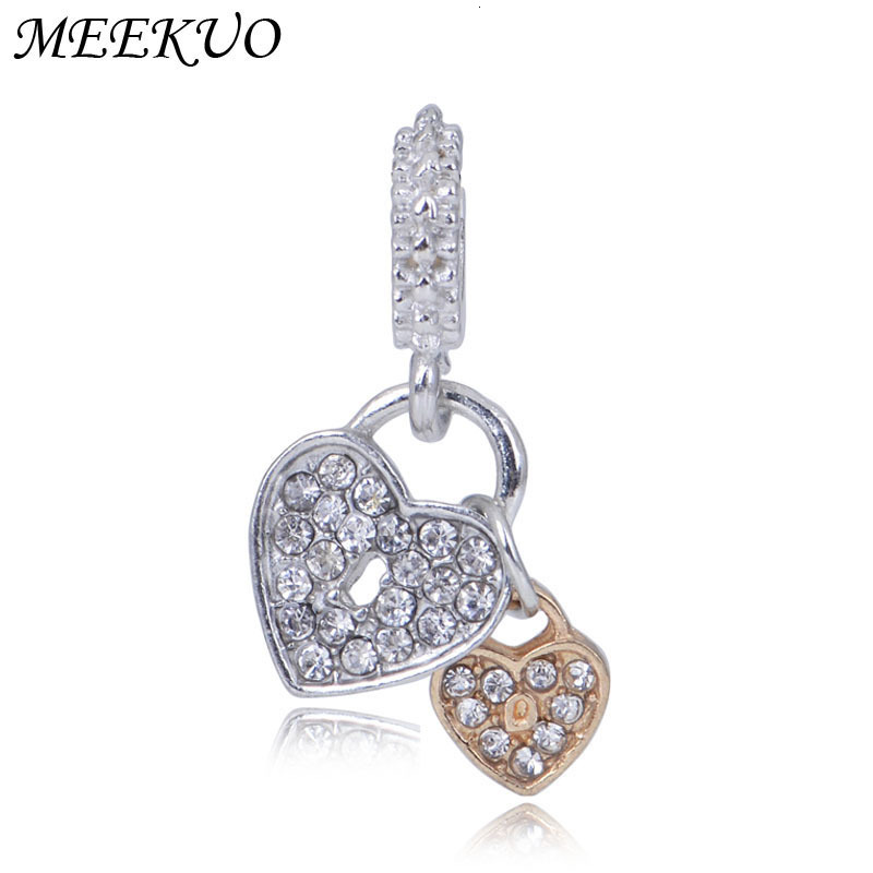 Charms Gelang jimat asli Fit perhiasan cinta hati DIY hadiah manik berlapis 925 230904