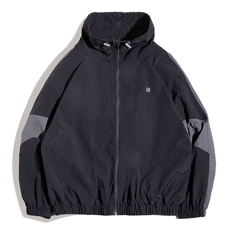 Men's Jackets American Vintage Windbreaker Jackets Men Patchwork Removable double Zpper Casual Jacket Spring Letter Short Bomber Jacket 230905