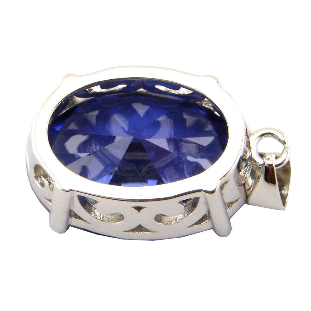 Silver Jewelry Pendant Blue Tanzanite Pendant Classic Women Necklace