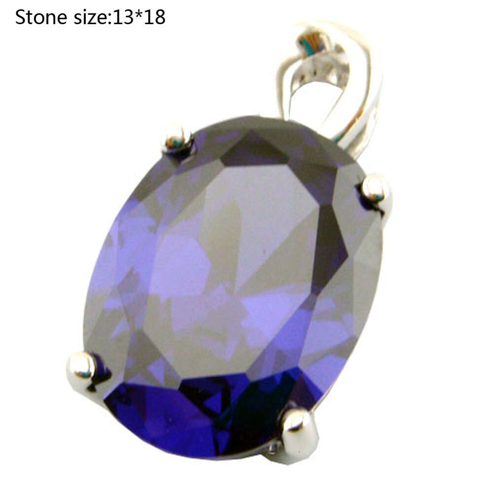 Silver Jewelry Pendant Blue Tanzanite Pendant Classic Women Necklace