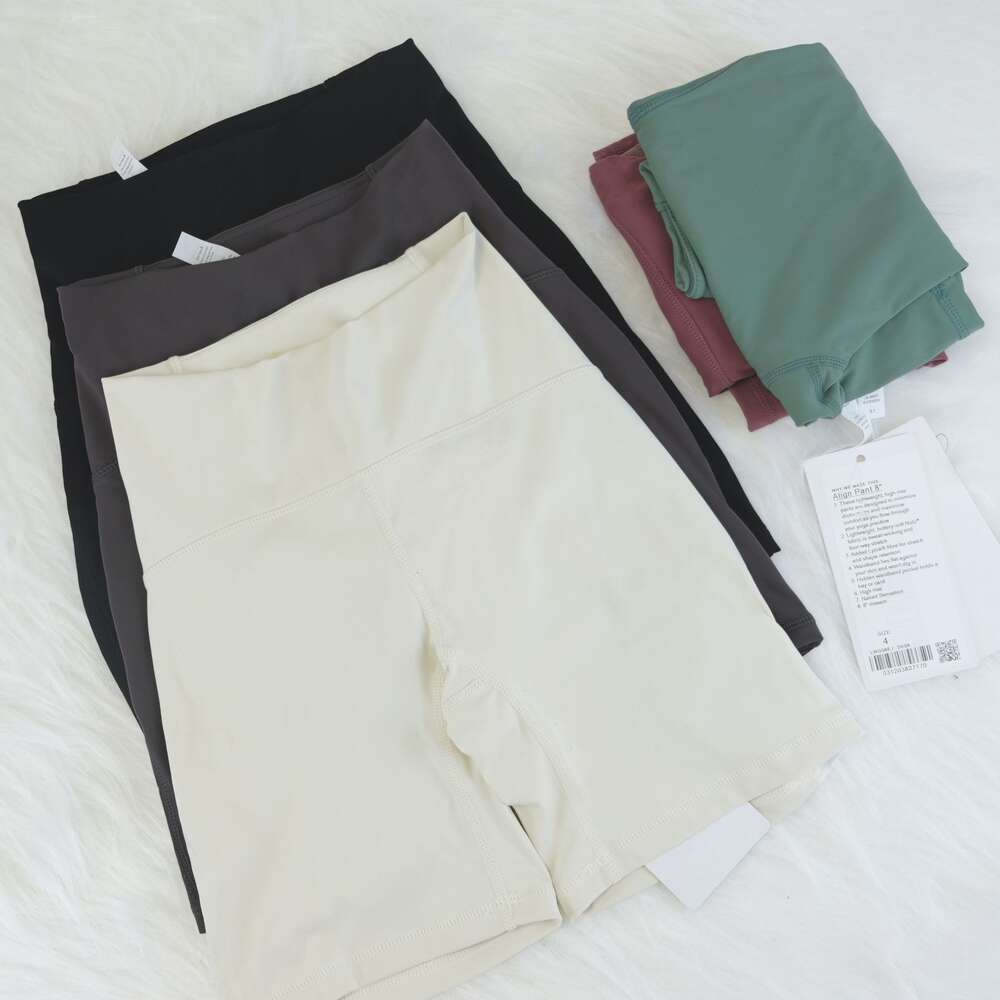 Women Yoga Sports Shorts High Elastic Align Women's Slim Fit Summer Biker shorts High Waist Pants Double Face Brushed Tight Fitness Running Short