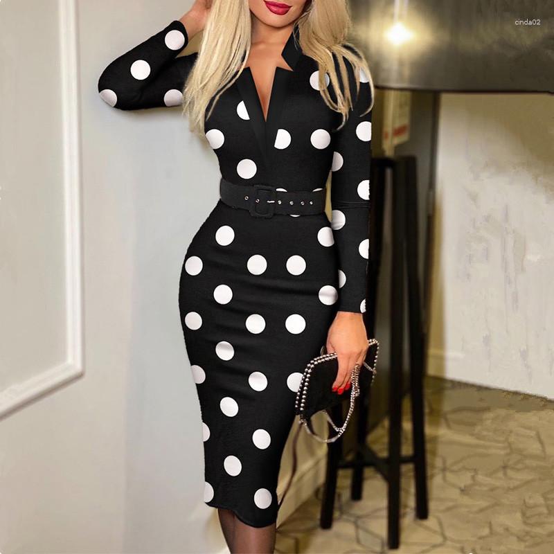 Elegant Plaid Print Midi Dress Women - Long Sleeved V Neck Casual Autumn Dresses for Ladies C260311