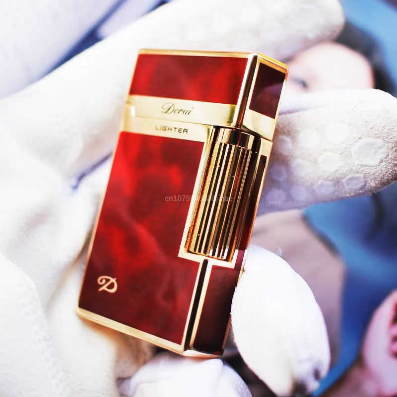 Genuine Steel Tone Loud Lighter No Gas Inflatable Open Flame Metal Side Sliding Cigarette for Boyfriend Husband Gift Box DBOO W260202