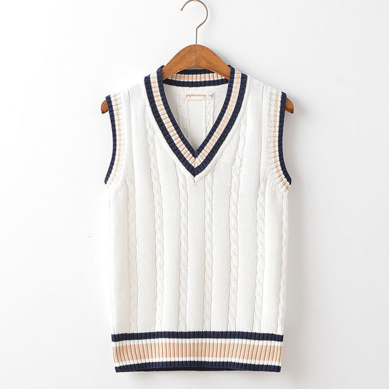 Men's Vests Sweater Vest Men Thicken V-neck Sleeveless Knitted Sweaters Vests Striped Retro Preppy-style Simple Chic Loose Casual All-match 23090