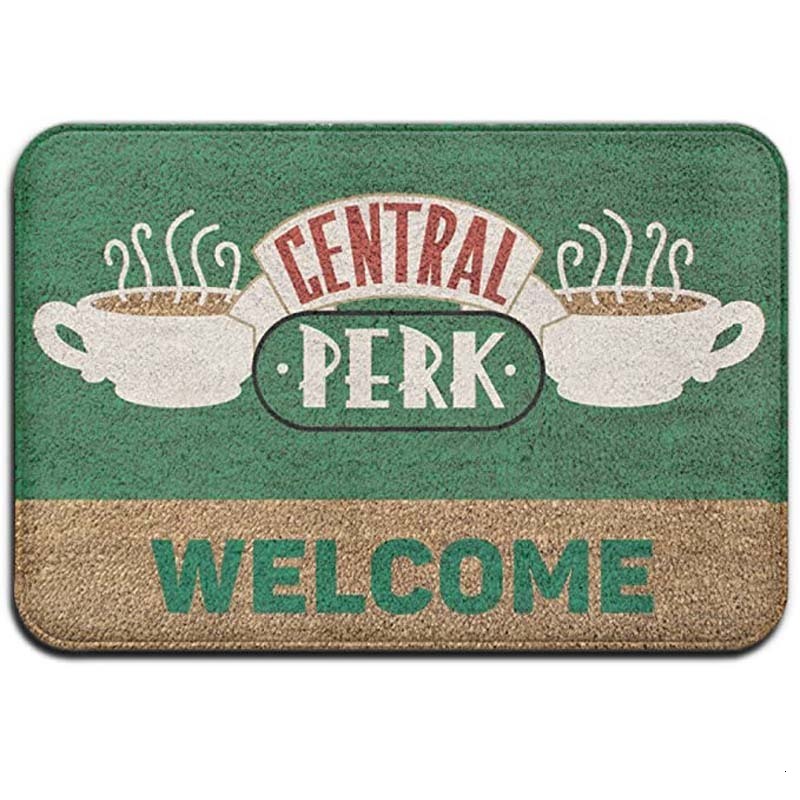 Carpet Classic Friends Welcome Door Mat for Bathroom Kitchen TV Show Flannel Floor Rug Rubber Entrance Doormat Xmas 230905
