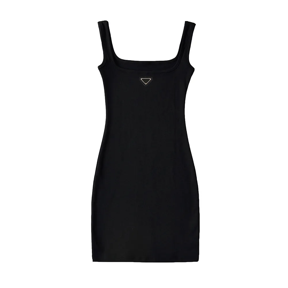 Designer Women's Casual Dress Classic Retro Simple Sleeveless High Quality Knitted Fabric Ladies' Dress Spring and Autumn Women's Dress