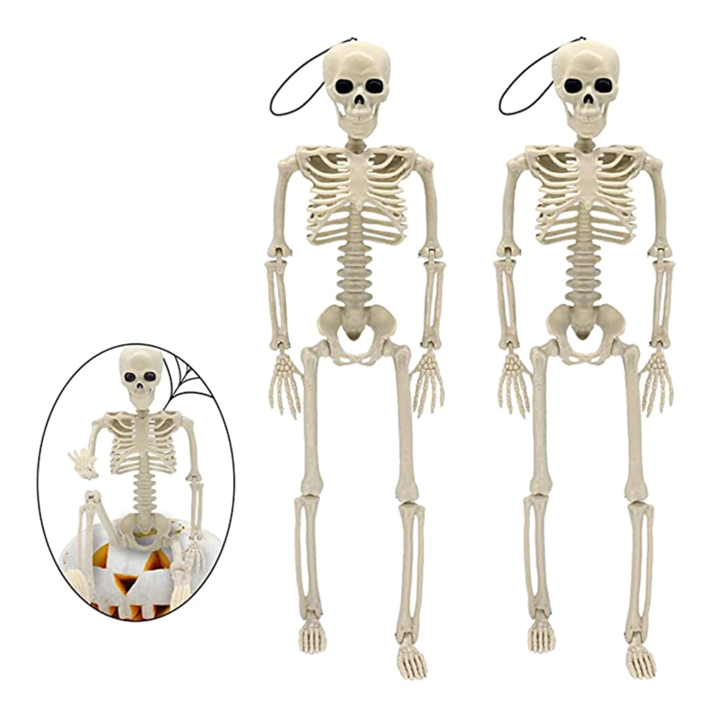Finger Toys 40cm Novelty Action Figure Skulls Kids Adults Prank Toys Horror Moveable Joint Skeleton Halloween Party Scary Hanging Decoration