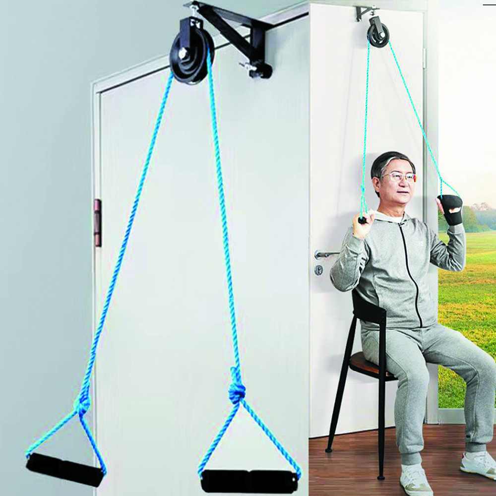 Integrated Fitness Equip Steel Shoulder Arm Pulley System Set Over Door Rehab Exerciser for Home Physical Therapy Exercise Frozen Rotator Cuff Recover