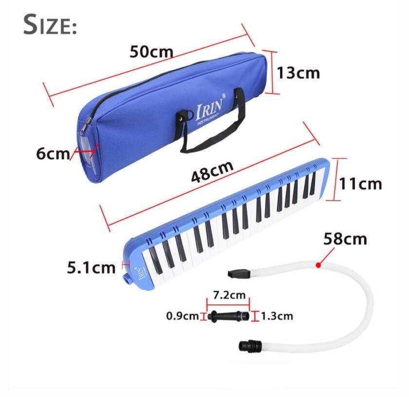 Piano Style Melodica With Box Organ Accordion Mouth Piece Blow Key Board 37 Key